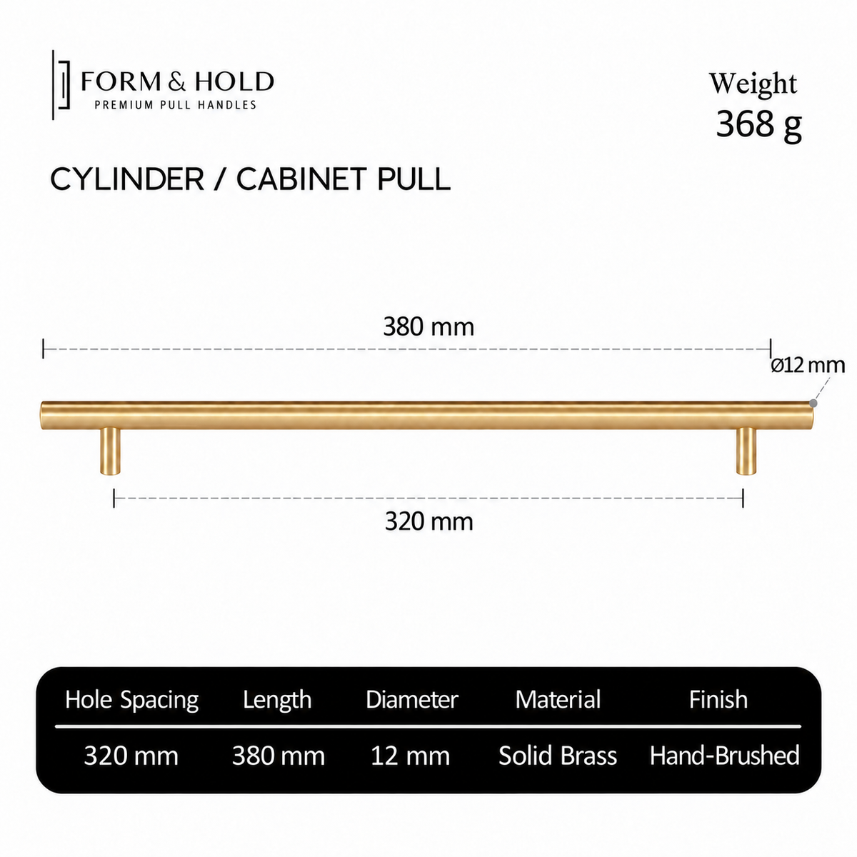 Solid Brass Cylindrical Cabinet Pull – FH-C001