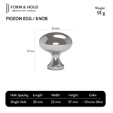 Solid Brass Oval Cabinet Knob – FH-C004