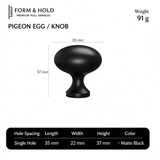 Solid Brass Oval Cabinet Knob – FH-C004