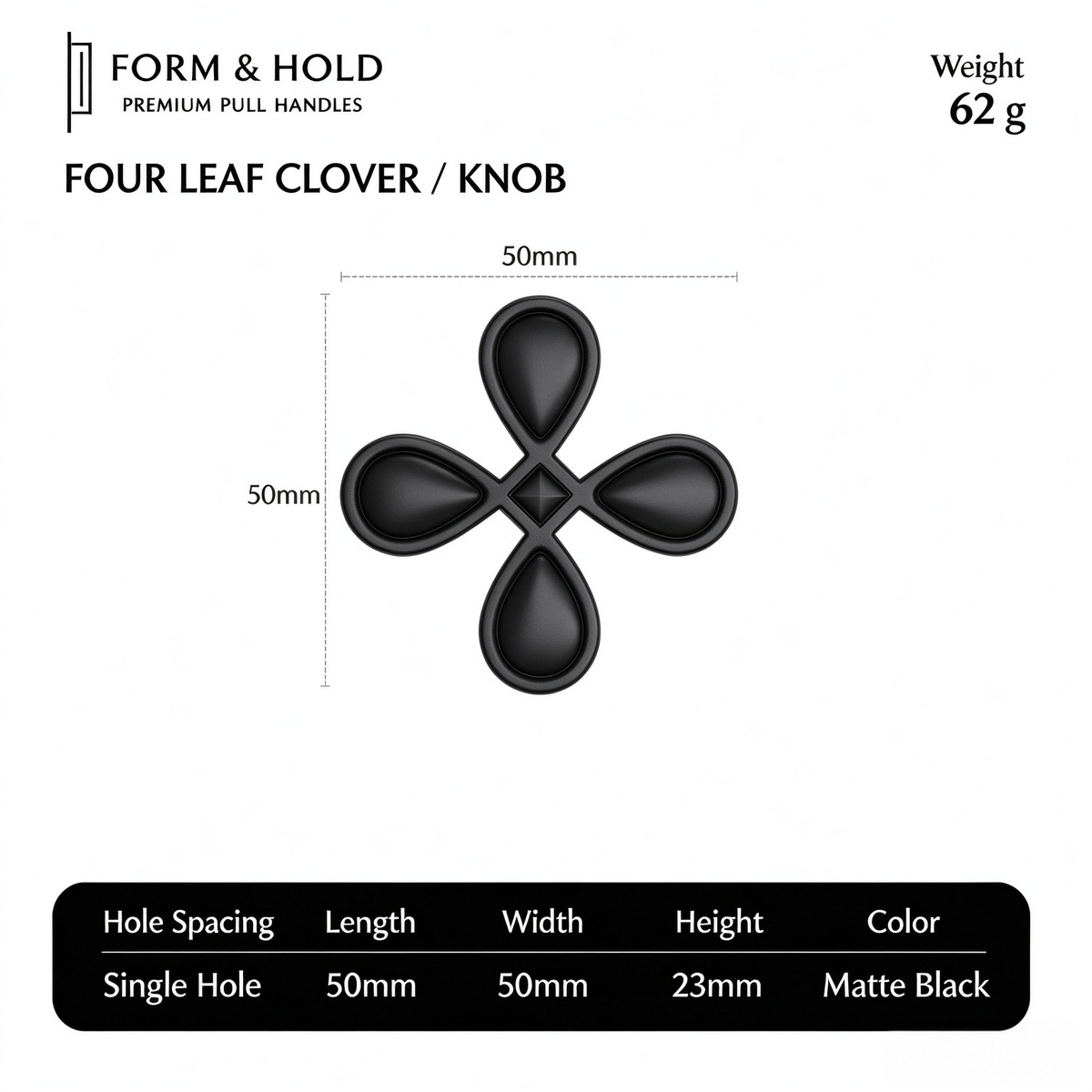 Solid Brass Quatrefoil Cabinet Knob & Ring Pull – FH-C005