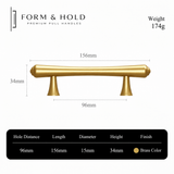 Tapered Solid Brass Cabinet Knob & Pulls – FH-C007