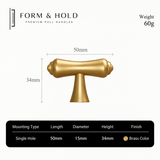 Tapered Solid Brass Cabinet Knob & Pulls – FH-C007