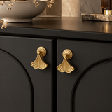 Solid Brass Ginkgo Leaf Cabinet Drop Pull – FH-C008