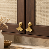 Solid Brass Ginkgo Leaf Cabinet Drop Pull – FH-C008