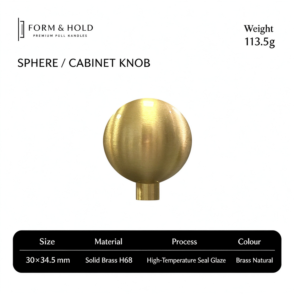 Solid Brass Round Cabinet Knobs – FH-C009