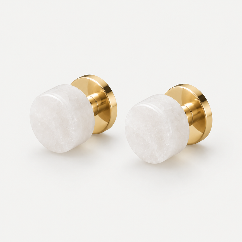 Brass Cabinet Knob with Decorative Inset – FH-C016