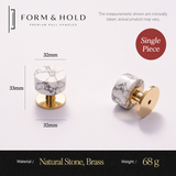 Brass Cabinet Knob with Decorative Inset – FH-C016