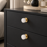 Brass Cabinet Knob with Decorative Inset – FH-C016