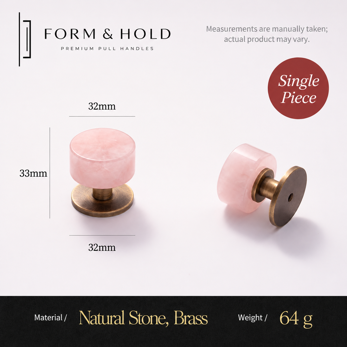 Brass Cabinet Knob with Decorative Inset – FH-C016