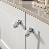 Crystal Sphere Cabinet Knob with Brass Base – FH-C017