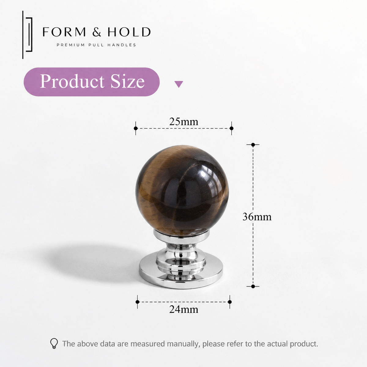 Crystal Sphere Cabinet Knob with Brass Base – FH-C017