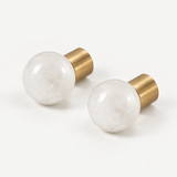 Crystal Sphere Cabinet Knob with Cylindrical Brass Base – FH-C018