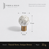 Crystal Sphere Cabinet Knob with Cylindrical Brass Base – FH-C018