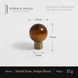 Crystal Sphere Cabinet Knob with Cylindrical Brass Base – FH-C018
