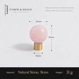 Crystal Sphere Cabinet Knob with Cylindrical Brass Base – FH-C018