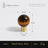 Crystal Sphere Cabinet Knob with Cylindrical Brass Base – FH-C018