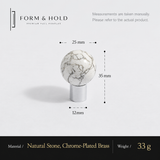 Crystal Sphere Cabinet Knob with Cylindrical Brass Base – FH-C018