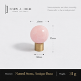 Crystal Sphere Cabinet Knob with Cylindrical Brass Base – FH-C018