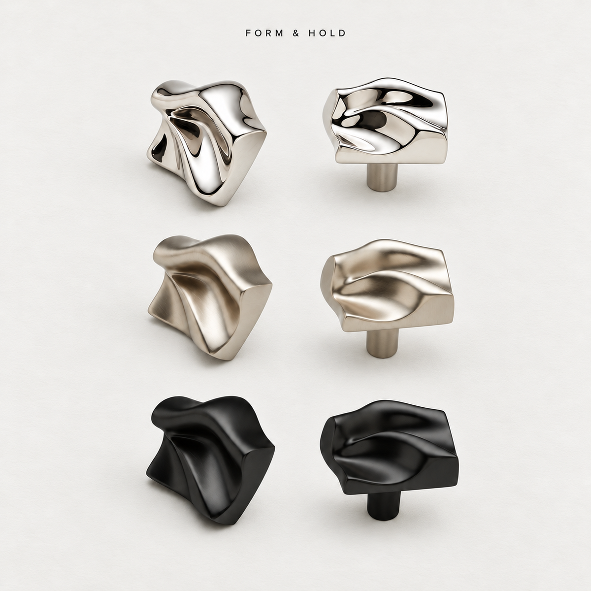 Sculptural Solid Brass Cabinet Knobs – FH-C014