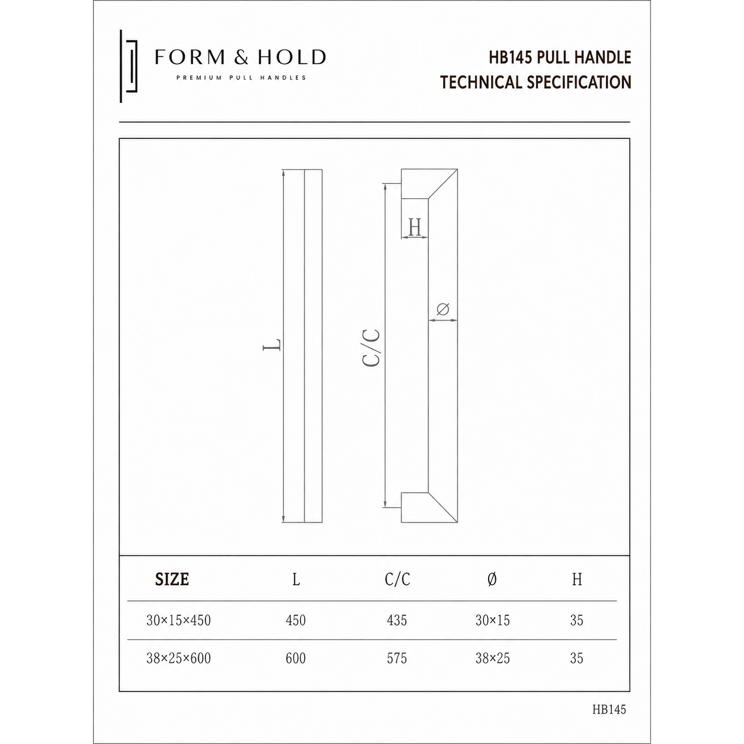 Stainless Steel Pull Handle HB145