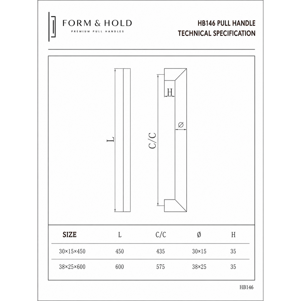 Stainless Steel Pull Handle HB146