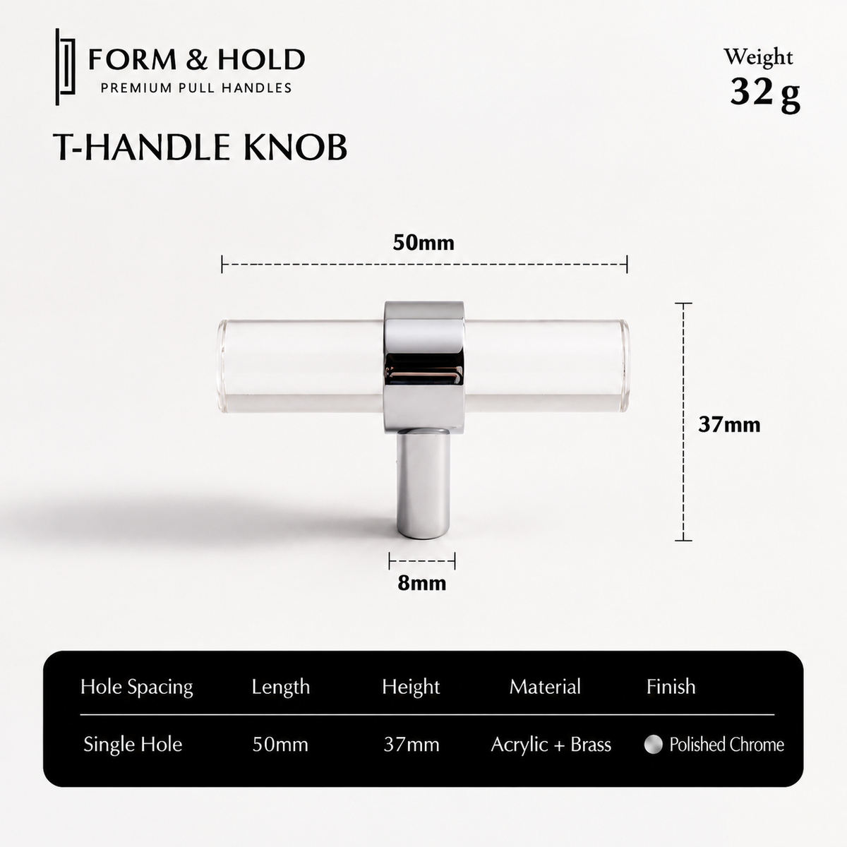 Acrylic & Brass Cabinet Knobs & Pulls – FH-C022