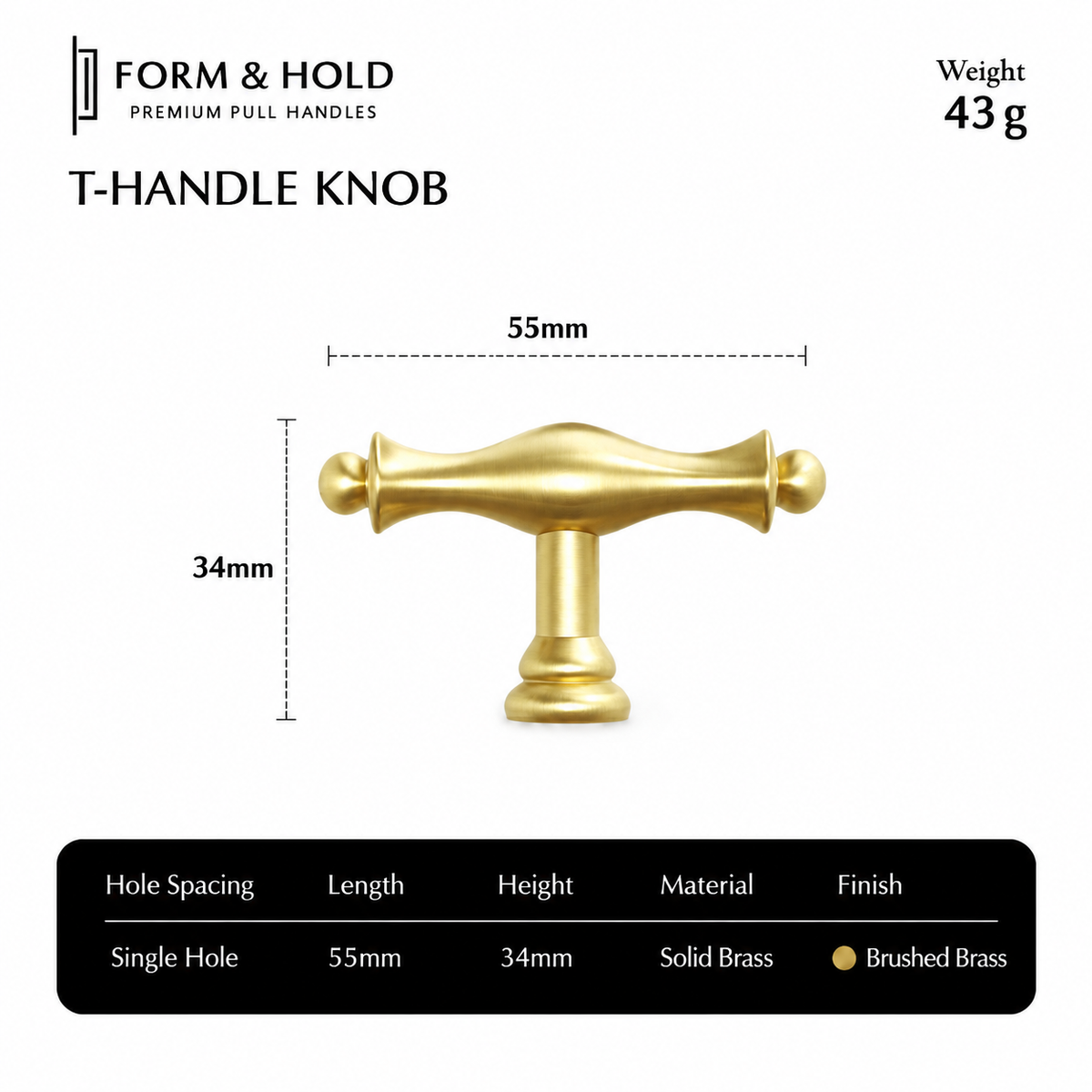 Classic Solid Brass Cabinet Knobs & Pulls – FH-C003