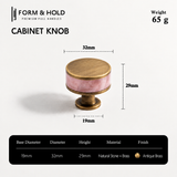 Flat Round Brass Cabinet Knob with Decorative Band – FH-C023