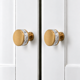Flat Round Brass Cabinet Knob with Decorative Band – FH-C023