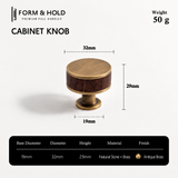 Flat Round Brass Cabinet Knob with Decorative Band – FH-C023