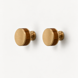 Flat Round Brass Cabinet Knob with Decorative Band – FH-C023