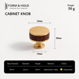 Flat Round Brass Cabinet Knob with Decorative Band – FH-C023