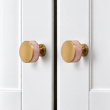 Flat Round Brass Cabinet Knob with Decorative Band – FH-C023