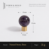 Crystal Sphere Cabinet Knob with Cylindrical Brass Base – FH-C018