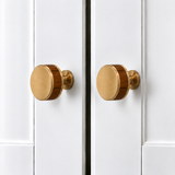 Flat Round Brass Cabinet Knob with Decorative Band – FH-C023