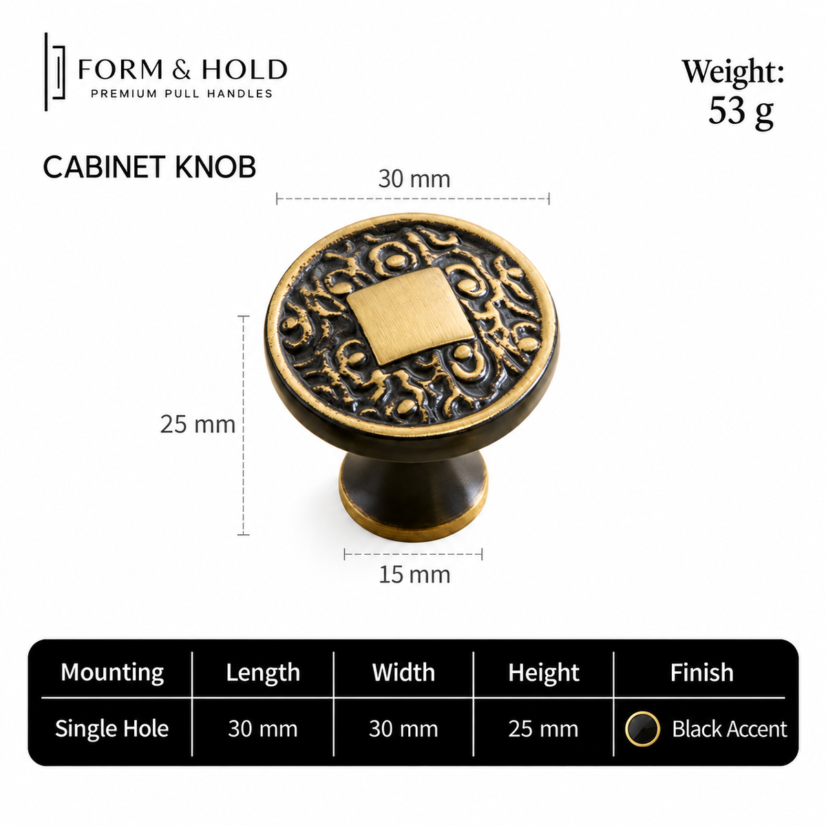 Ornate Solid Brass Cabinet Knobs & Pulls – FH-C013
