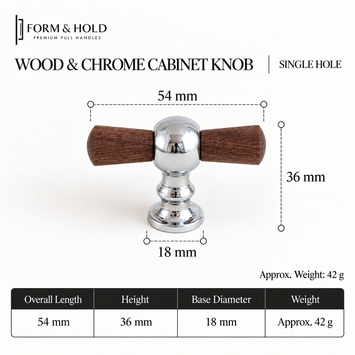 Walnut & Brass Cabinet Knobs & Pulls – FH-C028