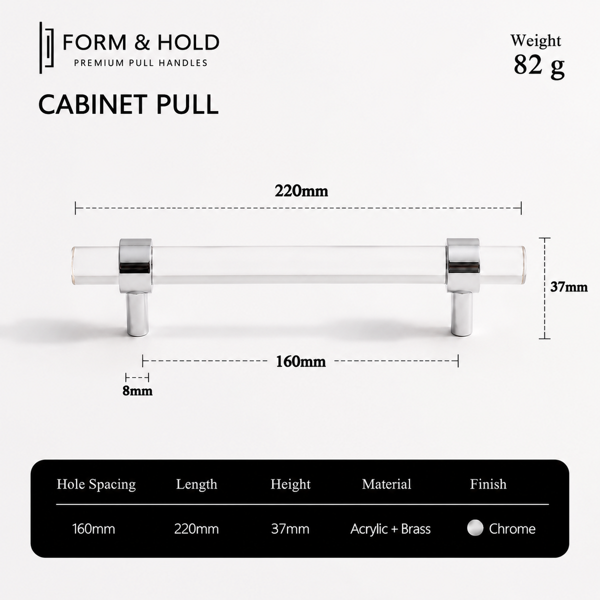Acrylic & Brass Cabinet Knobs & Pulls – FH-C022