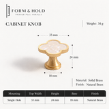 Brass & Resin Quatrefoil Cabinet Knob – FH-C015