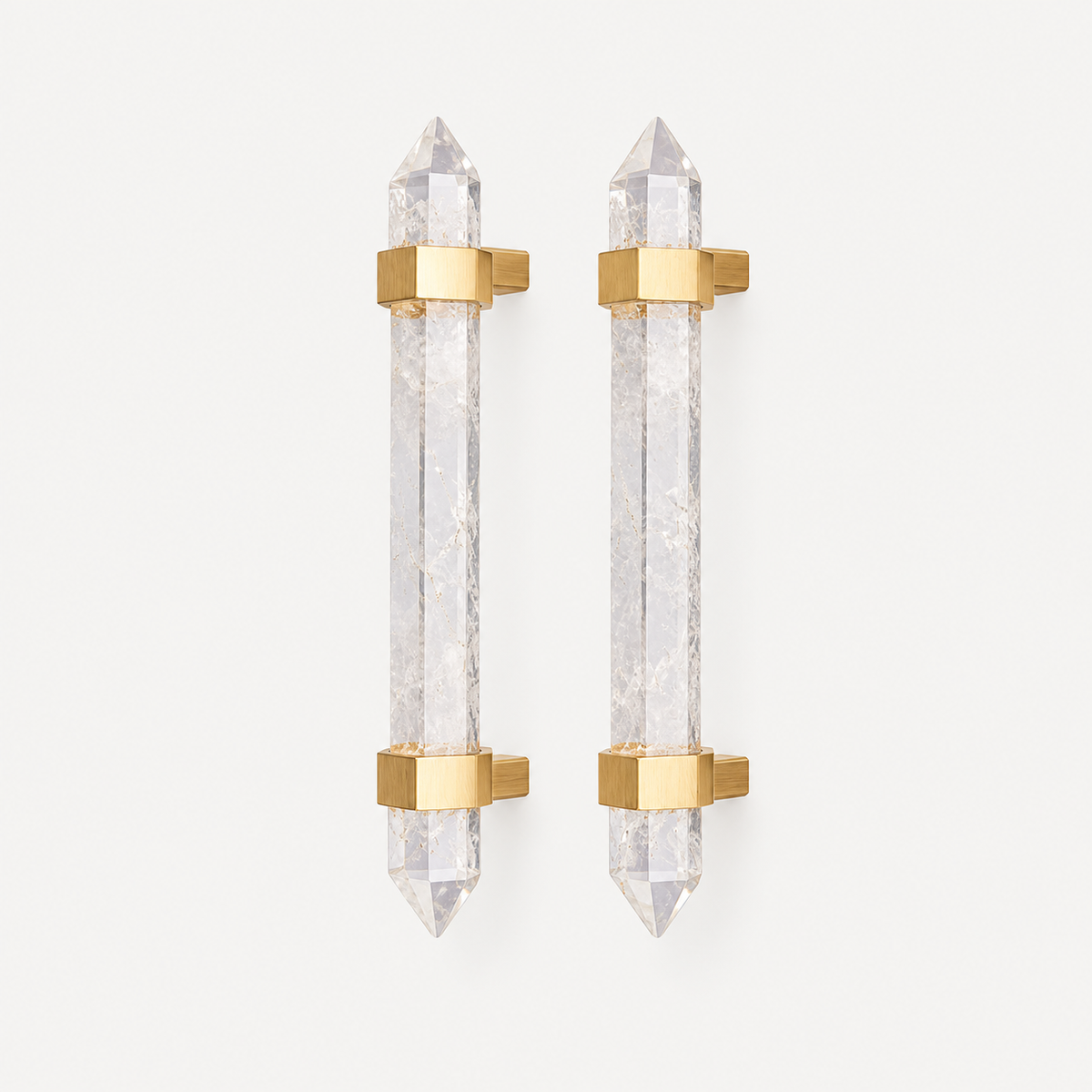 Natural Crystal & Brass Cabinet Knobs & Pulls – FH-C025