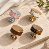 Flat Round Brass Cabinet Knob with Decorative Band – FH-C023