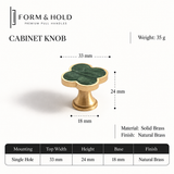 Brass & Resin Quatrefoil Cabinet Knob – FH-C015