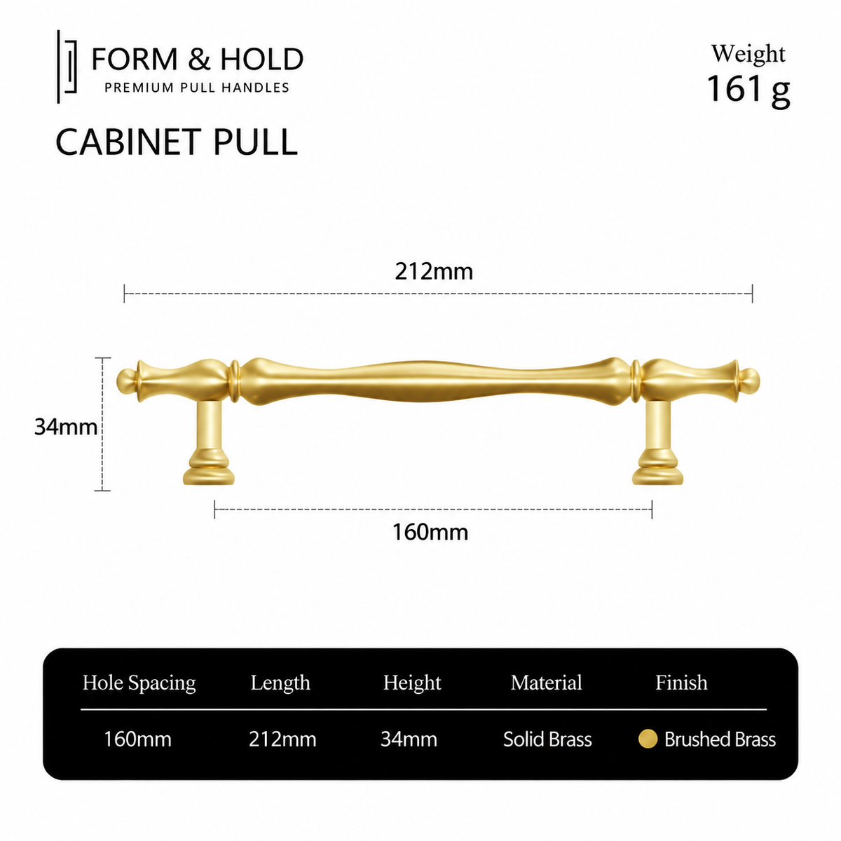 Classic Solid Brass Cabinet Knobs & Pulls – FH-C003