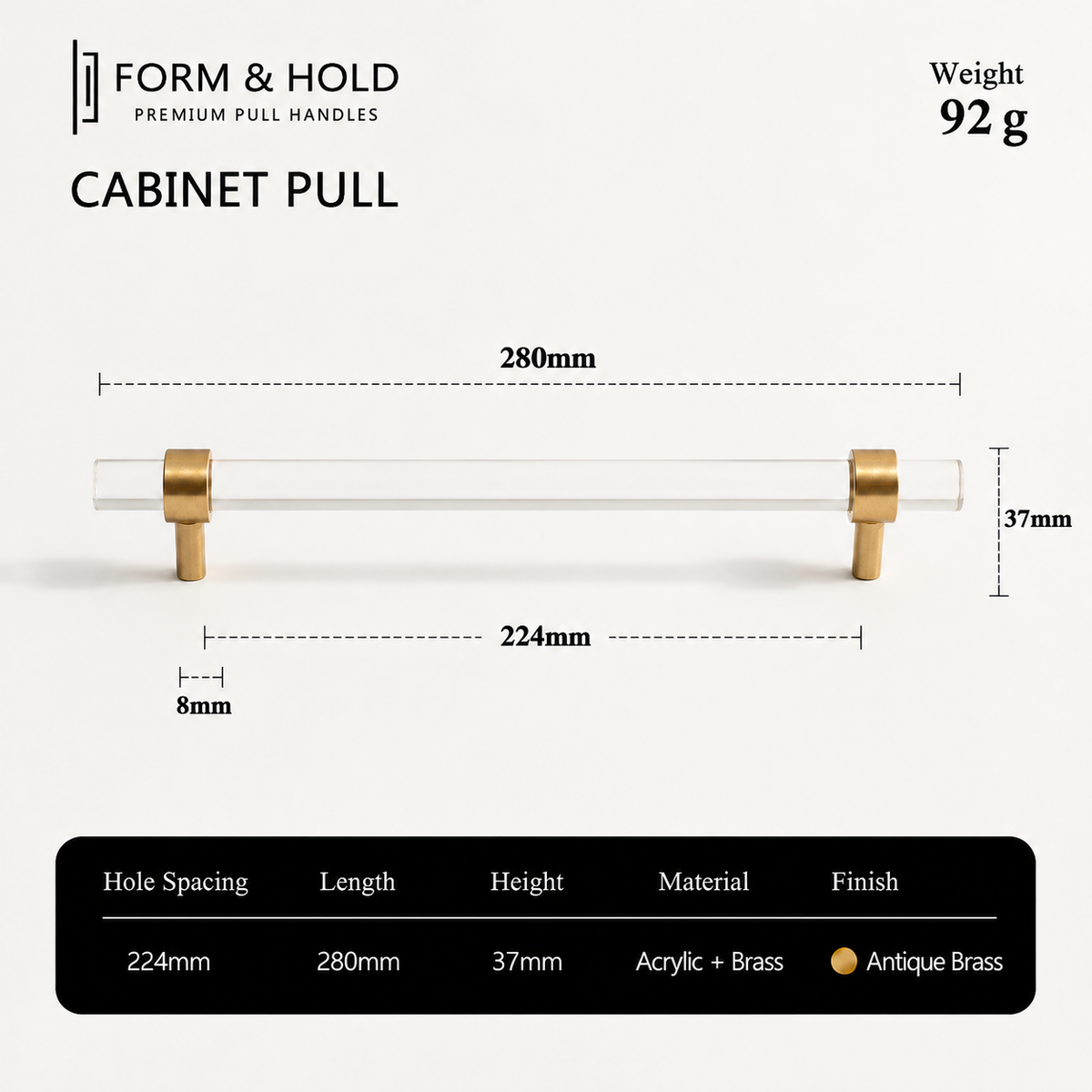 Acrylic & Brass Cabinet Knobs & Pulls – FH-C022