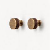 Flat Round Brass Cabinet Knob with Decorative Band – FH-C023