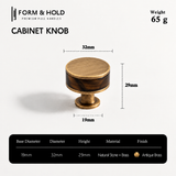 Flat Round Brass Cabinet Knob with Decorative Band – FH-C023