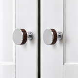 Flat Round Brass Cabinet Knob with Decorative Band – FH-C023
