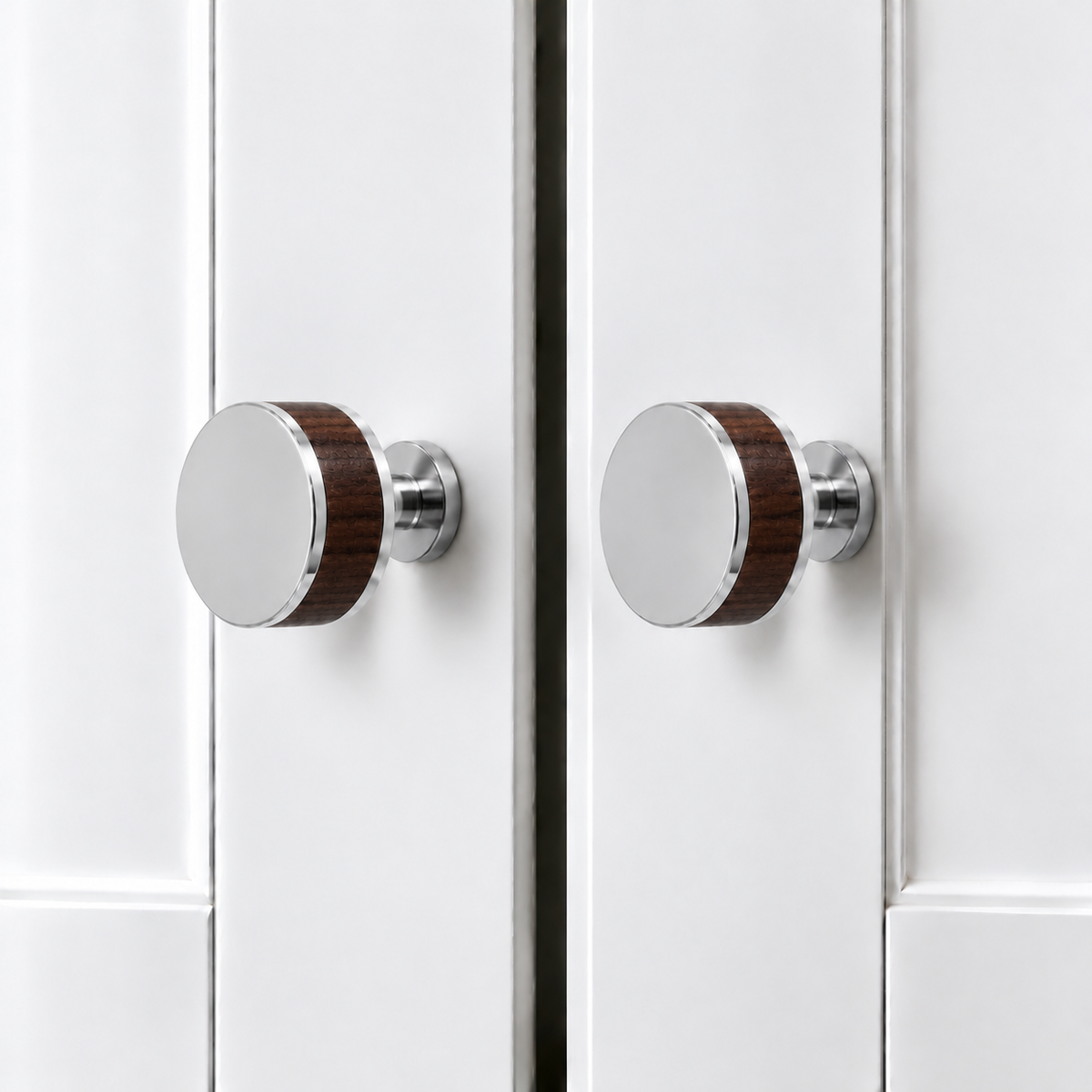 Flat Round Brass Cabinet Knob with Decorative Band – FH-C023