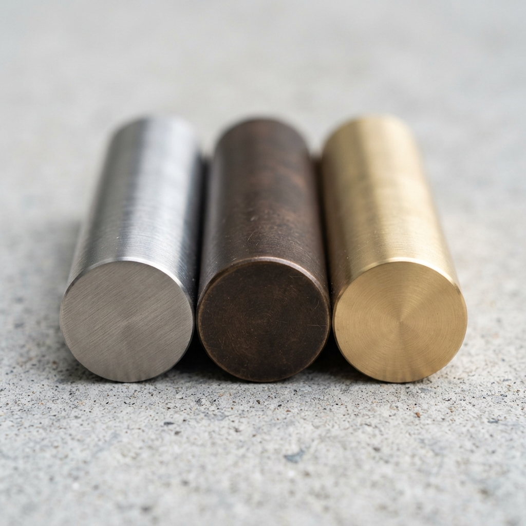FORM & HOLD stainless steel, bronze and brass material samples